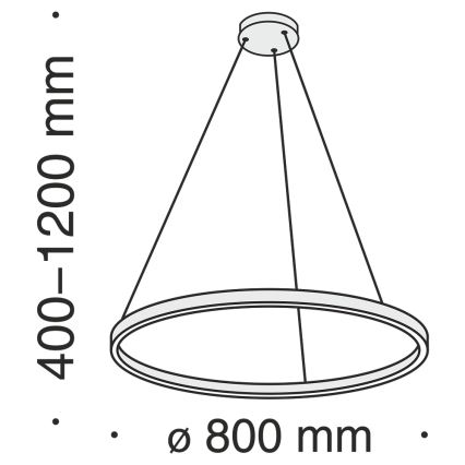 Maytoni MOD058PL-L42B3K - Candeeiro suspenso LED RIM LED/51W/230V 3000K diâmetro 80 cm preto
