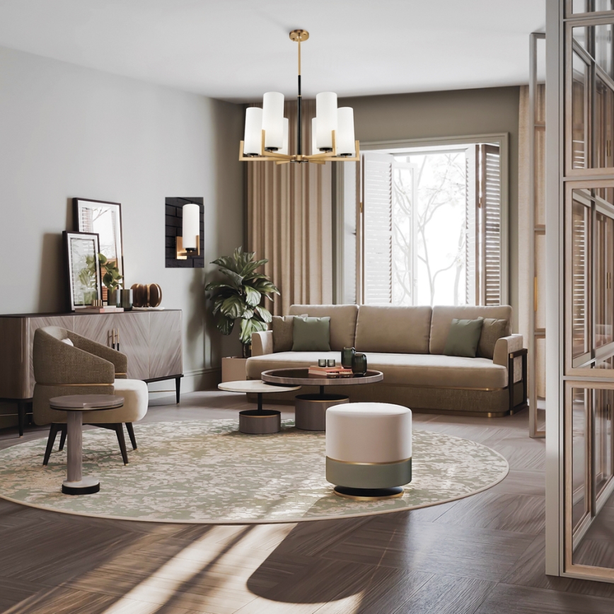 Maytoni MOD089PL-06BS - Candelabro suspenso FORTANO 6xE27/40W/230V