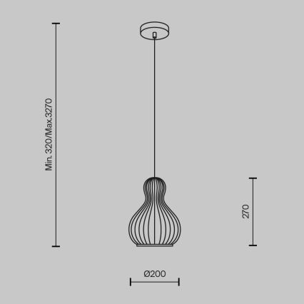 Maytoni MOD192PL-01W - Candeeiro suspenso ROOTS 1xE27/40W/230V diâmetro 20 cm bege