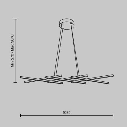 Maytoni MOD244PL-L50BSK - Lustre LED suspenso por cabo HALO LED/40W/230V dourado