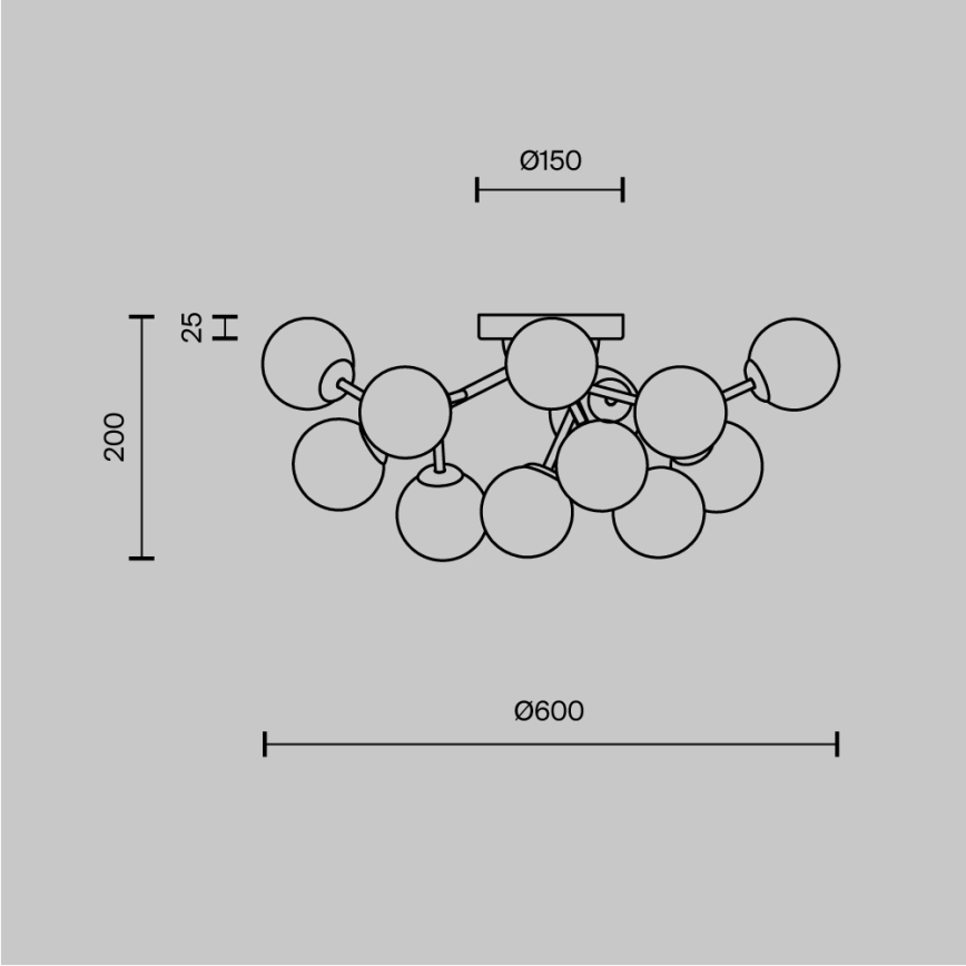 Maytoni MOD545CL-12B - Candeeiro de teto DALLAS 12xG9/28W/230V preto/fumê