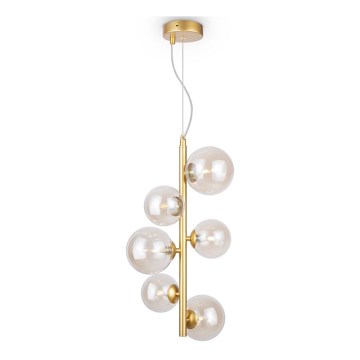 Maytoni MOD545PL-06G - Candelabro suspenso DALLAS 6xG9/28W/230V latão