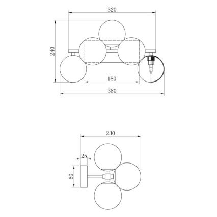 Maytoni MOD547WL-05B - Iluminação de parede DALLAS 5xG9/28W/230V preto