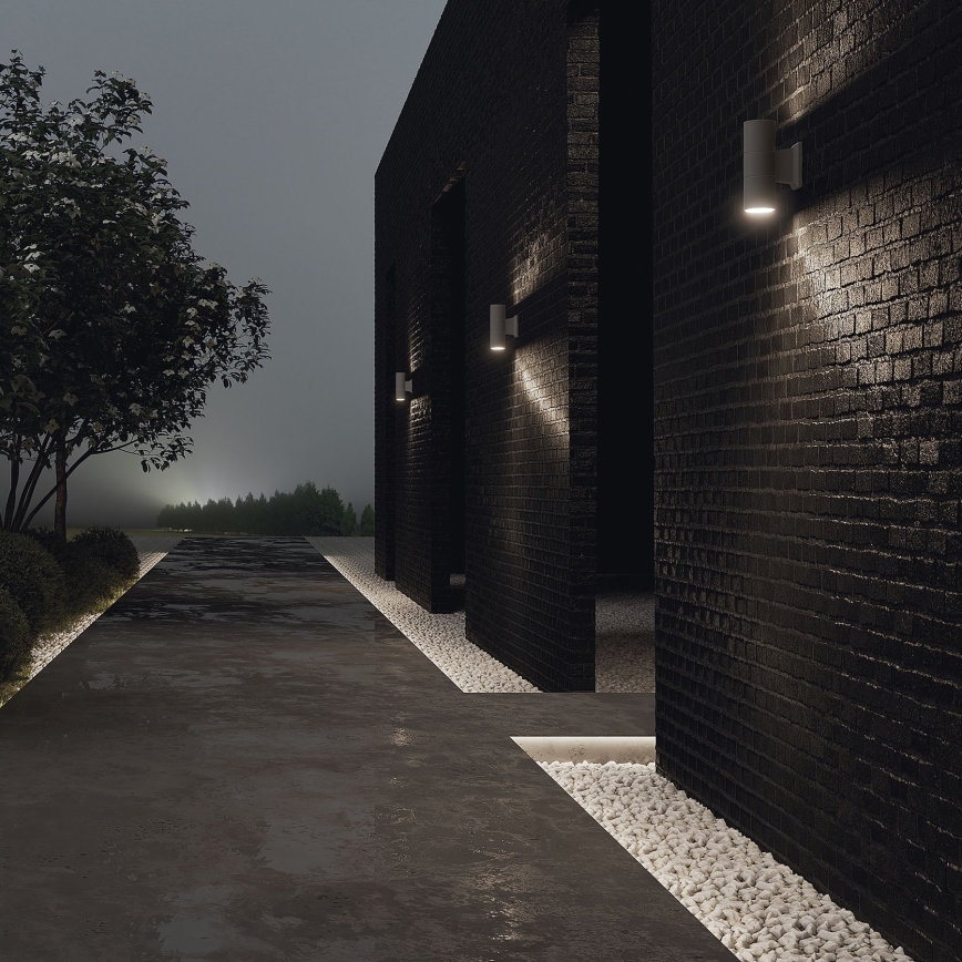 Maytoni O574WL-02GR - Iluminação de parede exterior BOWERY 2xGU10/50W/230V IP54 antracite