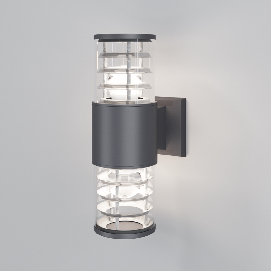 Maytoni O576WL-02GR - Iluminação de parede exterior BRONX 2xE27/60W/230V IP54 antracite