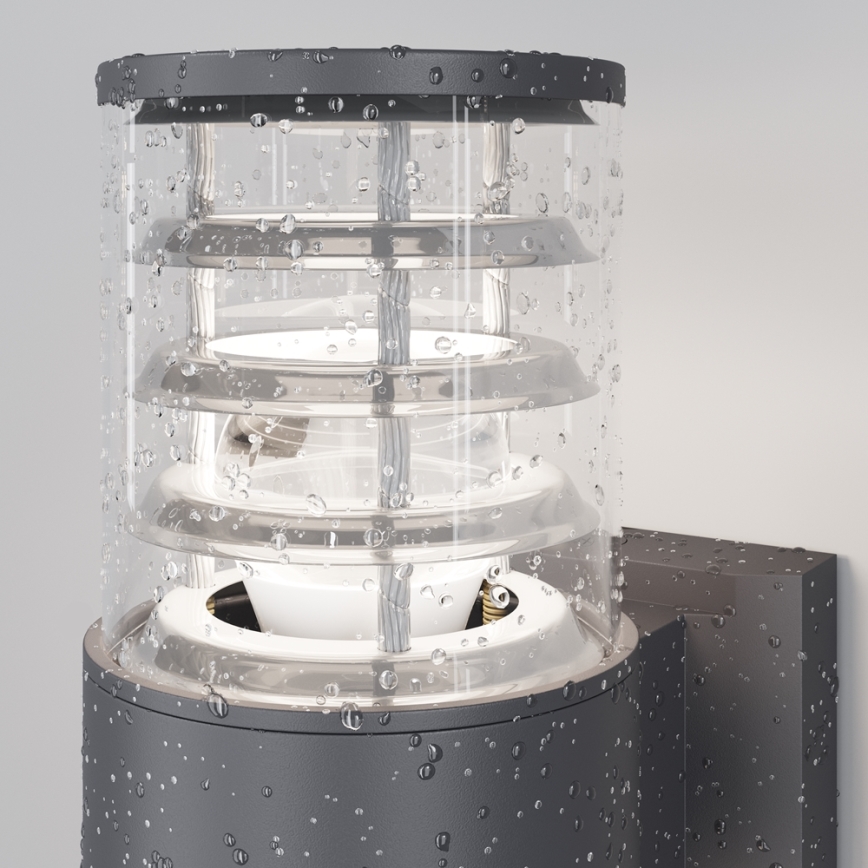 Maytoni O576WL-02GR - Iluminação de parede exterior BRONX 2xE27/60W/230V IP54 antracite