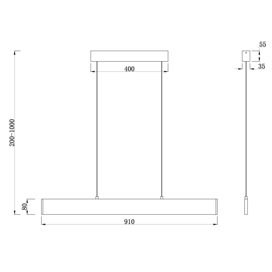 Maytoni P010PL-L23B4K - Candeeiro suspenso LED STEP LED/23W/230V 4000K 91 cm preto