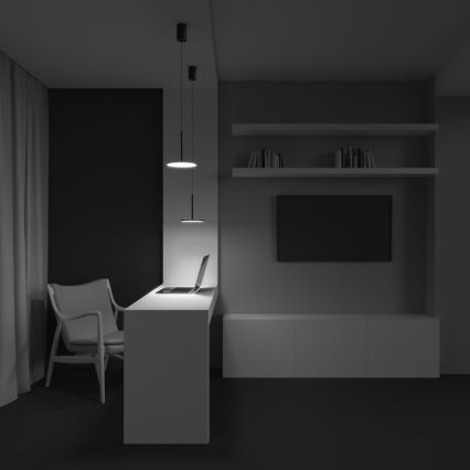 Maytoni P076PL-L12W3K-B - Candeeiro suspenso LED PLATO LED/12W/230V 3000K preto