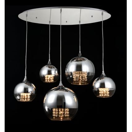 Maytoni P140-PL-170-5-N - Candeeiro suspenso FERMI 5xE27/60W/230V cromado brilhante