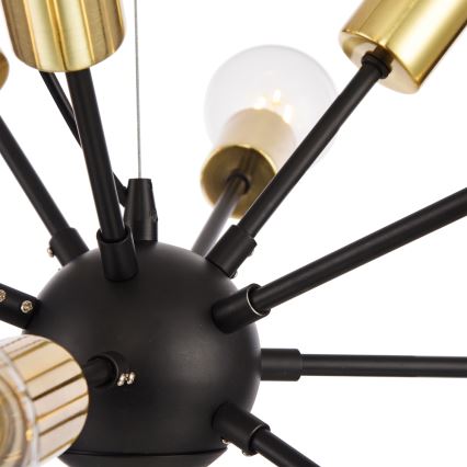 Maytoni T546PL-12B - Lustre suspenso por cabo JACKSON 12xE27/7W/230V preto/dourado