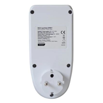 Medidor de consumo de eletricidade 3680W/230V