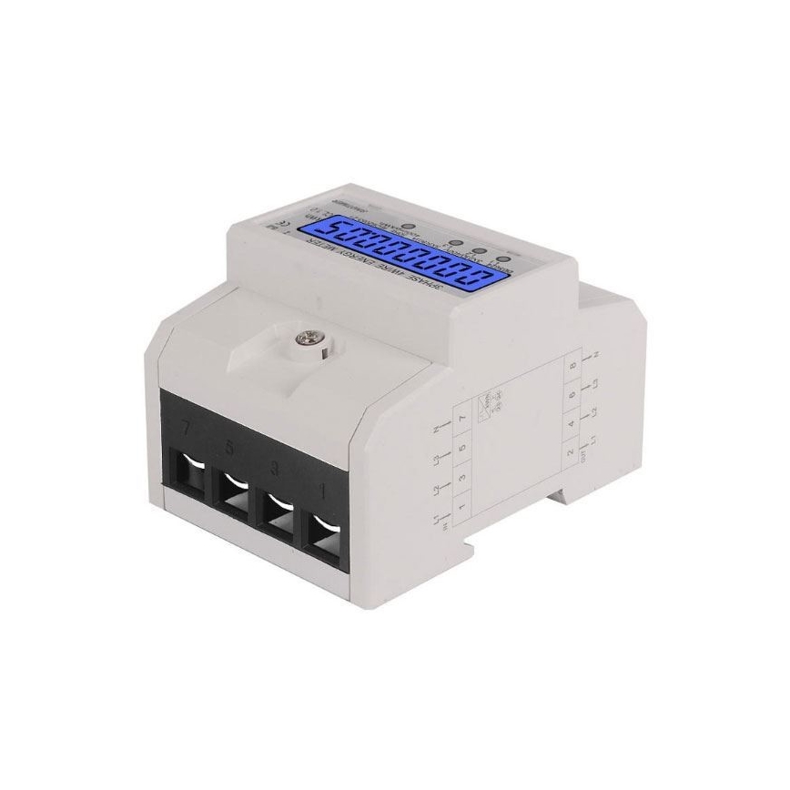 Medidor de corrente trifásico digital para calha DIN DDS024