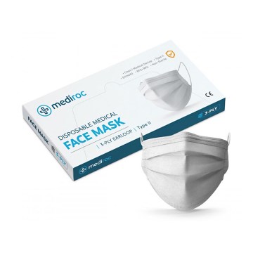 Mediroc - Máscara protetora / máscara facial MEDICAL 3 layers, BFE98% 100 pcs