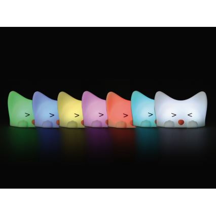 MegaLight - Candeeiro tátil para crianças LED RGB regulável CATTY CAT LED/5V