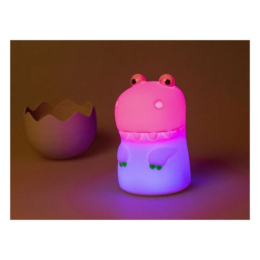 MegaLight - Candeeiro tátil para crianças LED RGB regulável DIGGY DINO LED/5V