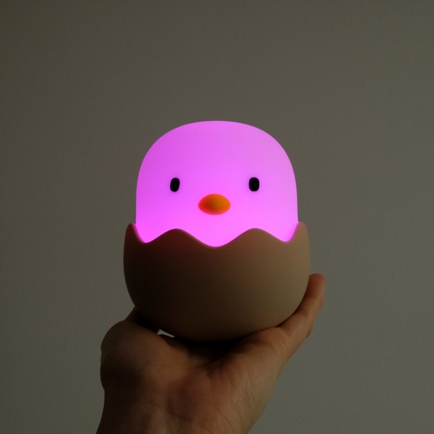 MegaLight - Lâmpada infantil recarregável com toque, LED RGB regulável EGGY EGG LED/5V