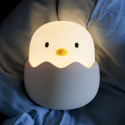 MegaLight - Lâmpada infantil recarregável com toque, LED RGB regulável EGGY EGG LED/5V