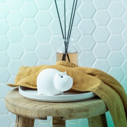 MegaLight - Luz LED RGB tátil de banheira  para crianças SWIMMY HIPPO LED/5V IP67