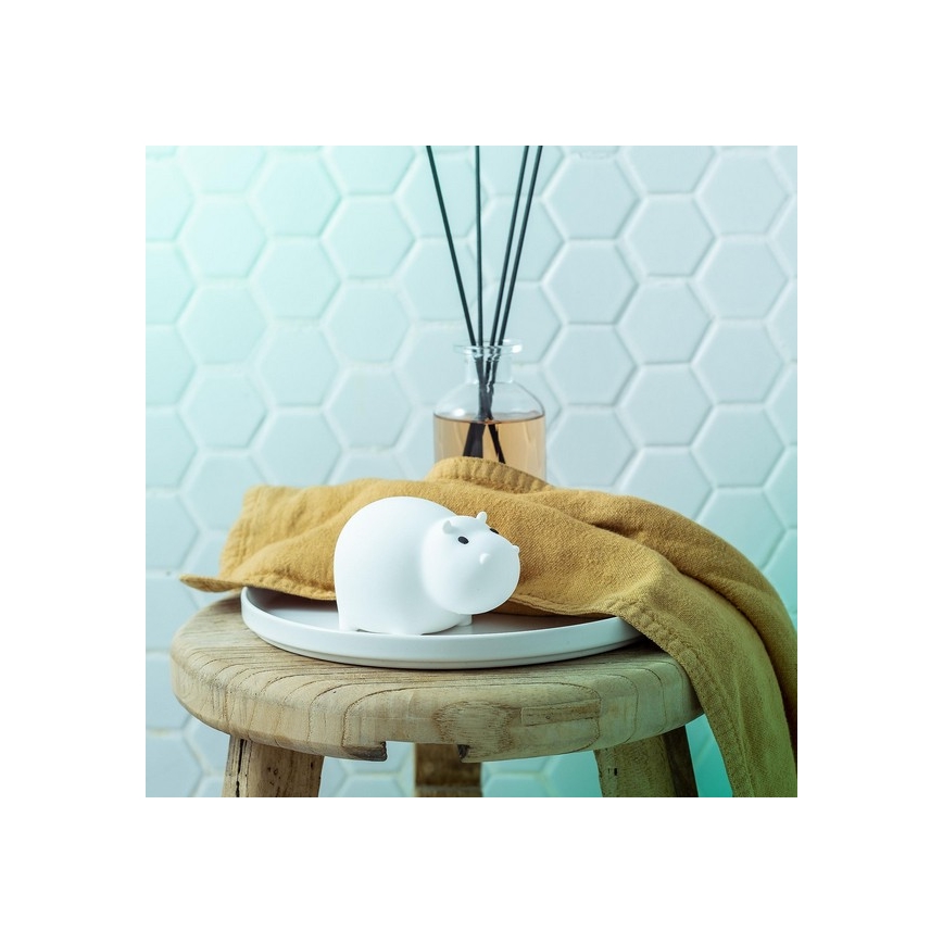 MegaLight - Luz LED RGB tátil de banheira  para crianças SWIMMY HIPPO LED/5V IP67