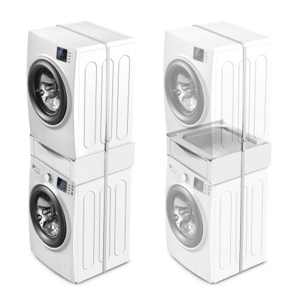 Meliconi 656112 - Suporte para máquina de lavar e secadora com gaveta extraível de 28 l, branco