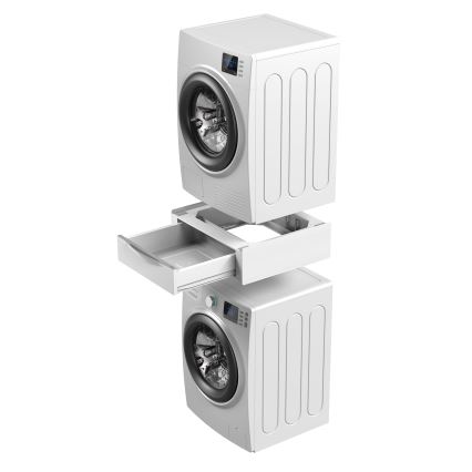 Meliconi 656112 - Suporte para máquina de lavar e secadora com gaveta extraível de 28 l, branco
