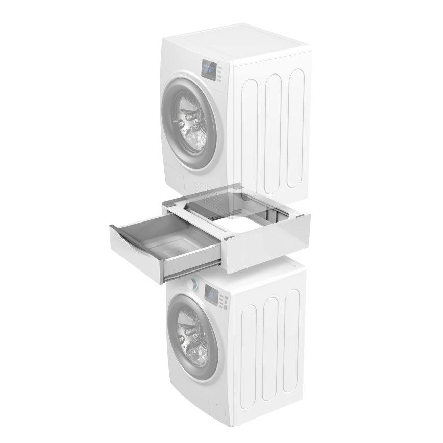 Meliconi 656112 - Suporte para máquina de lavar e secadora com gaveta extraível de 28 l, branco