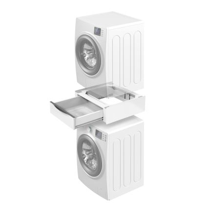 Meliconi 656112 - Suporte para máquina de lavar e secadora com gaveta extraível de 28 l, branco