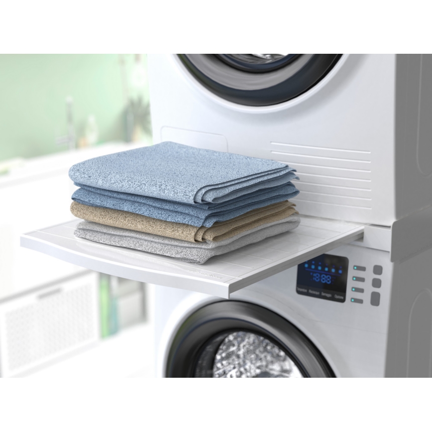 Meliconi 656113 - Suporte empilhável com gaveta para máquina de lavar e secadora 70 cm branco