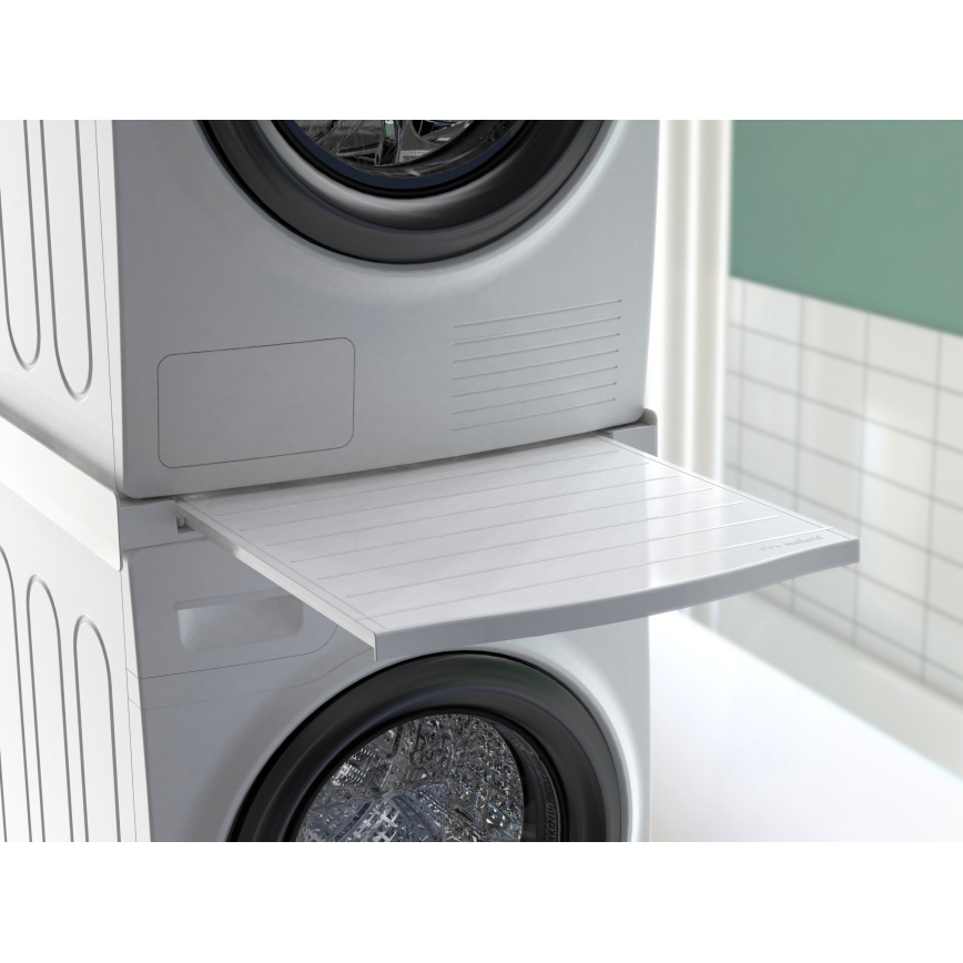 Meliconi 656113 - Suporte empilhável com gaveta para máquina de lavar e secadora 70 cm branco