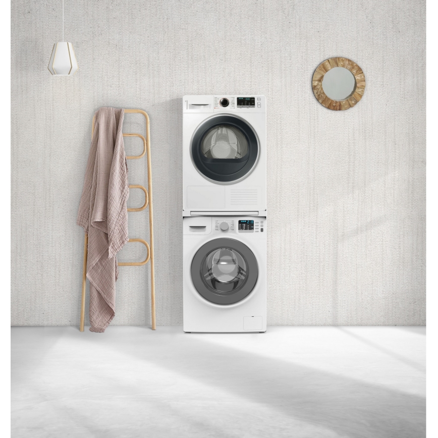 Meliconi 656113 - Suporte empilhável com gaveta para máquina de lavar e secadora 70 cm branco