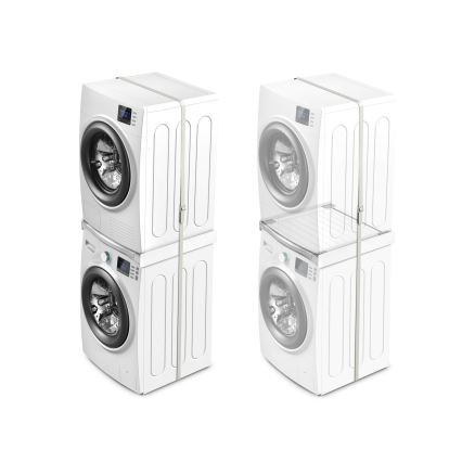 Meliconi 656113 - Suporte empilhável com gaveta para máquina de lavar e secadora 70 cm branco