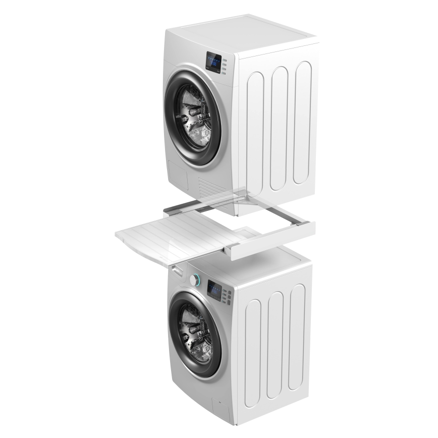 Meliconi 656113 - Suporte empilhável com gaveta para máquina de lavar e secadora 70 cm branco