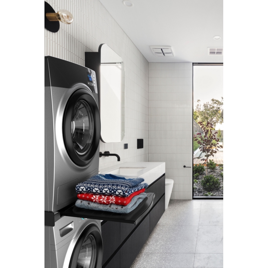 Meliconi 656136 - Pedestal com gaveta de 60 cm para máquina de lavar e secadora, preto