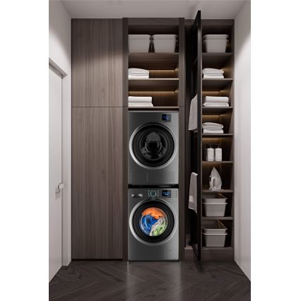 Meliconi 656136 - Pedestal com gaveta de 60 cm para máquina de lavar e secadora, preto