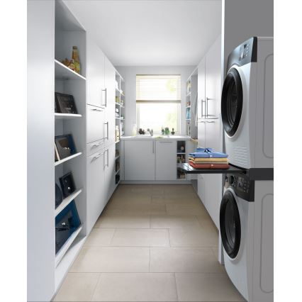 Meliconi 656136 - Pedestal com gaveta de 60 cm para máquina de lavar e secadora, preto