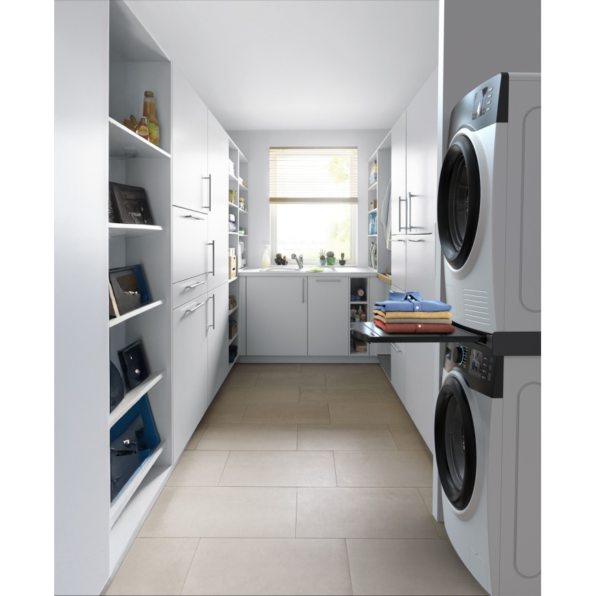 Meliconi 656136 - Pedestal com gaveta de 60 cm para máquina de lavar e secadora, preto