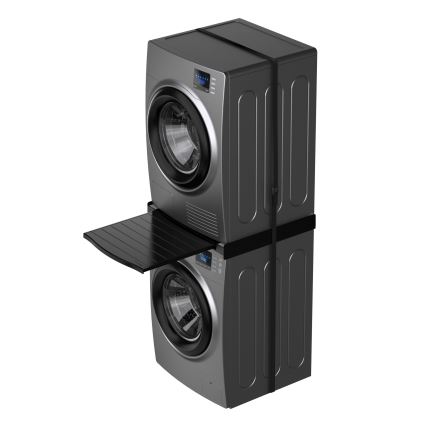 Meliconi 656136 - Pedestal com gaveta de 60 cm para máquina de lavar e secadora, preto