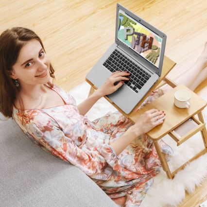 Mesa ajustável para computador para a cama LAT, castanha