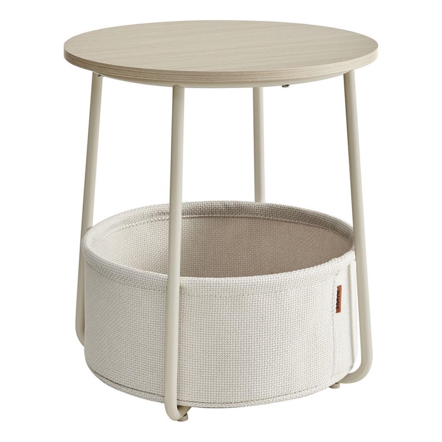 Mesa auxiliar NOIRA creme/branco