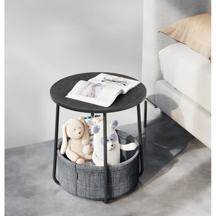 Mesa auxiliar NOIRA preta/cinzenta