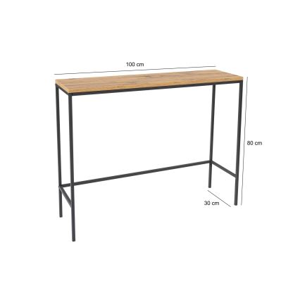 Mesa de apoio CANVAS 80x100 cm pinho atlantic/preto