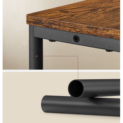 Mesa de apoio com tomada embutida e portas USB ROD castanho/preto