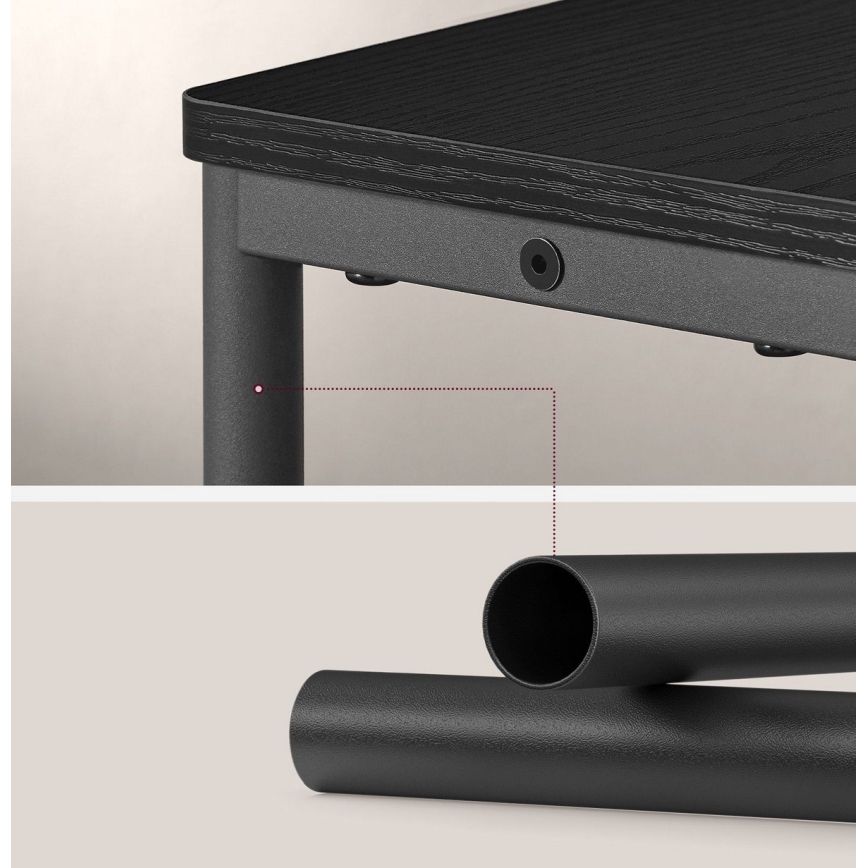 Mesa de apoio com tomada integrada e portas USB ROD preta