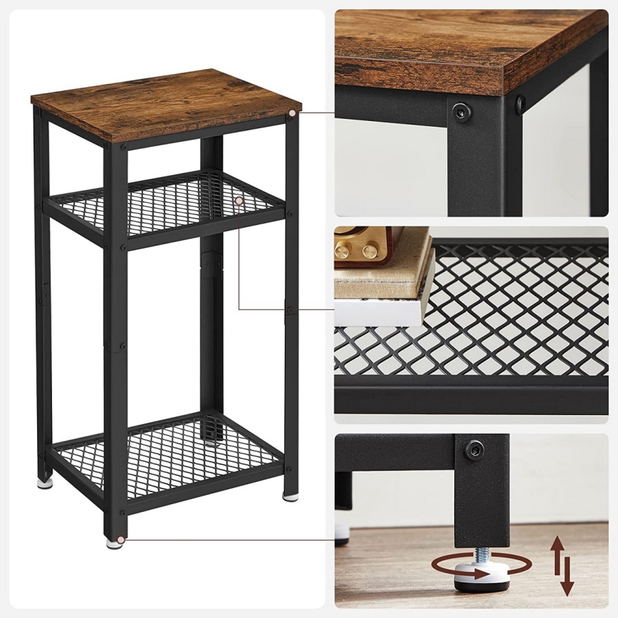 Mesa de apoio ELDUR castanha/preta