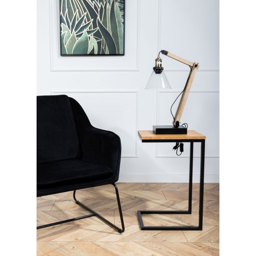 Mesa de apoio HELPER 57x40 cm preto/castanho