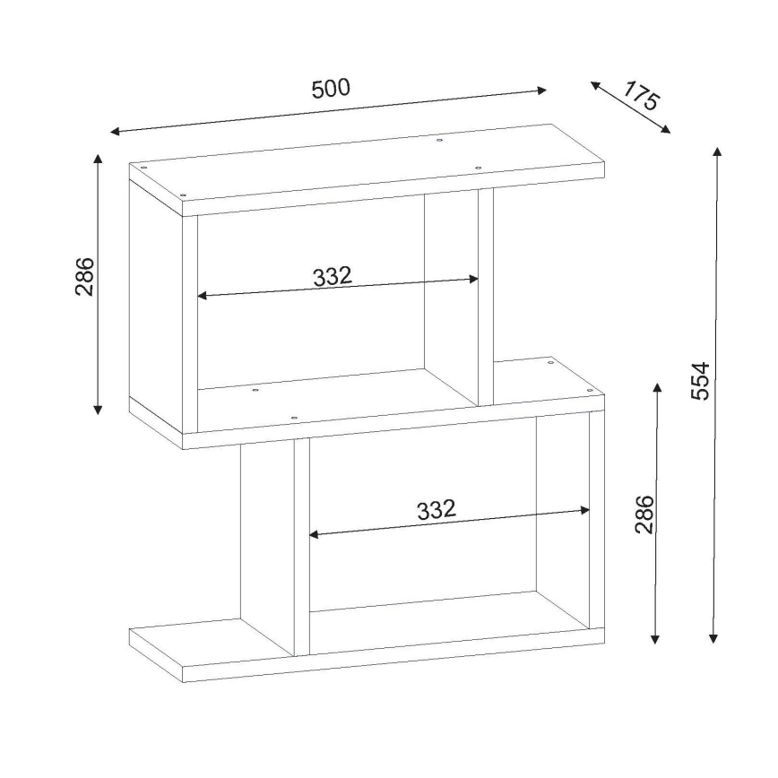 Mesa de apoio KARINUS 55,4x50 cm branca