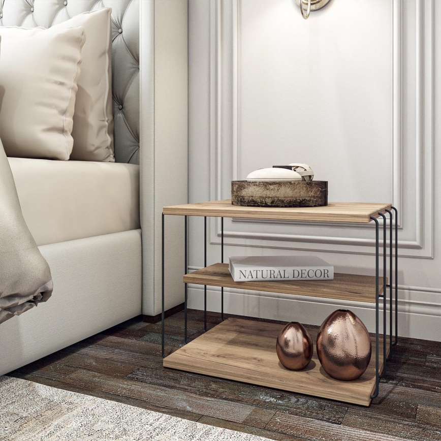 Mesa de apoio LIFON 40x50 cm castanho/preto