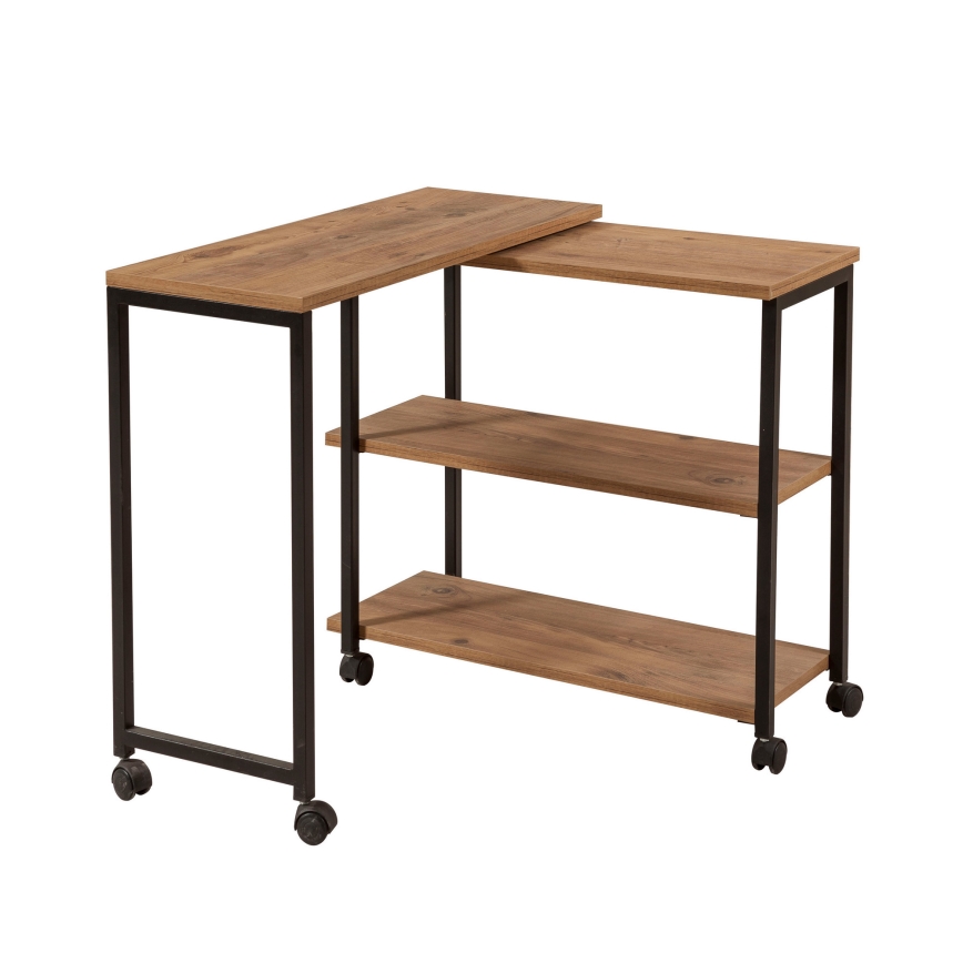 Mesa de apoio MELIN 63x70 cm castanho/preto