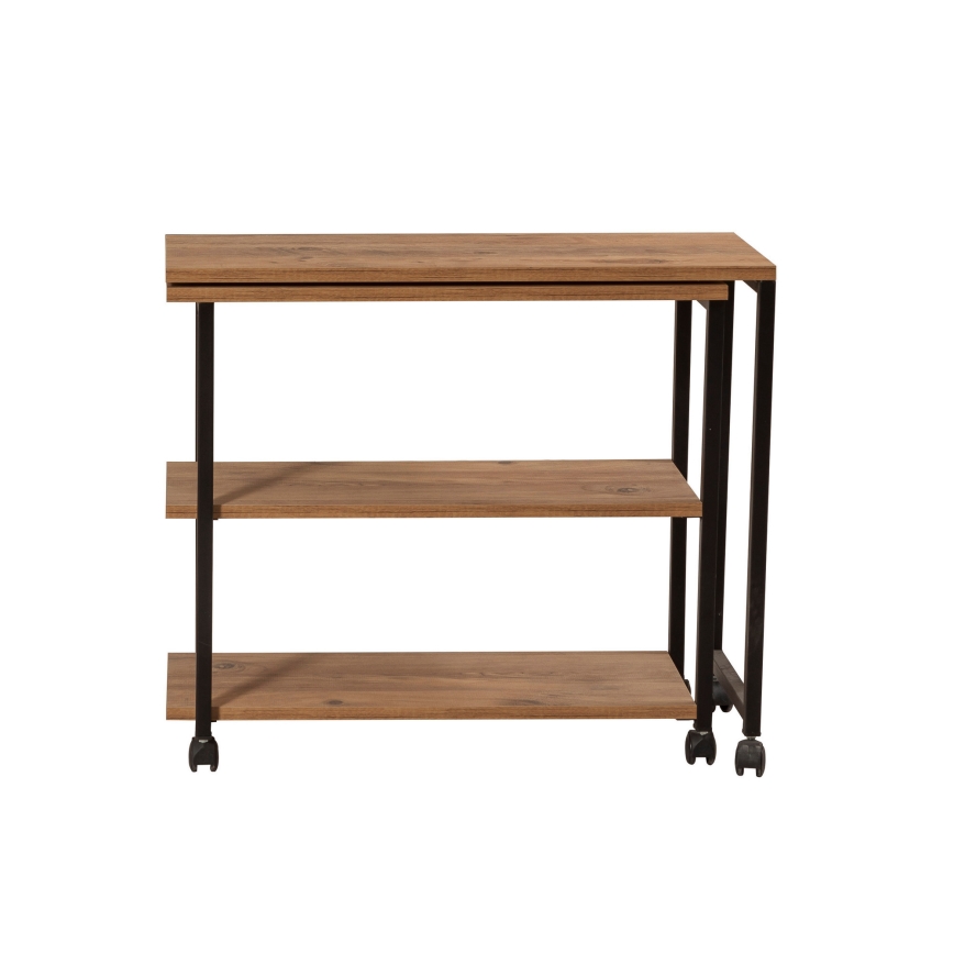 Mesa de apoio MELIN 63x70 cm castanho/preto