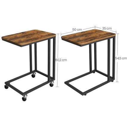 Mesa de apoio móvel ELDUR castanho/preto